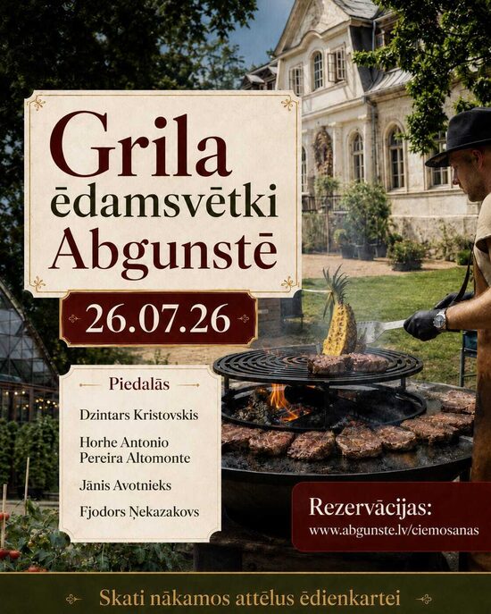 Abgunstes grilsvētki ar šefpavāriem, 26.jūlijs no plkst. 15.00